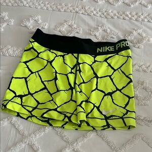 Women’s Nike Pro Neon Yellow Shorts size medium